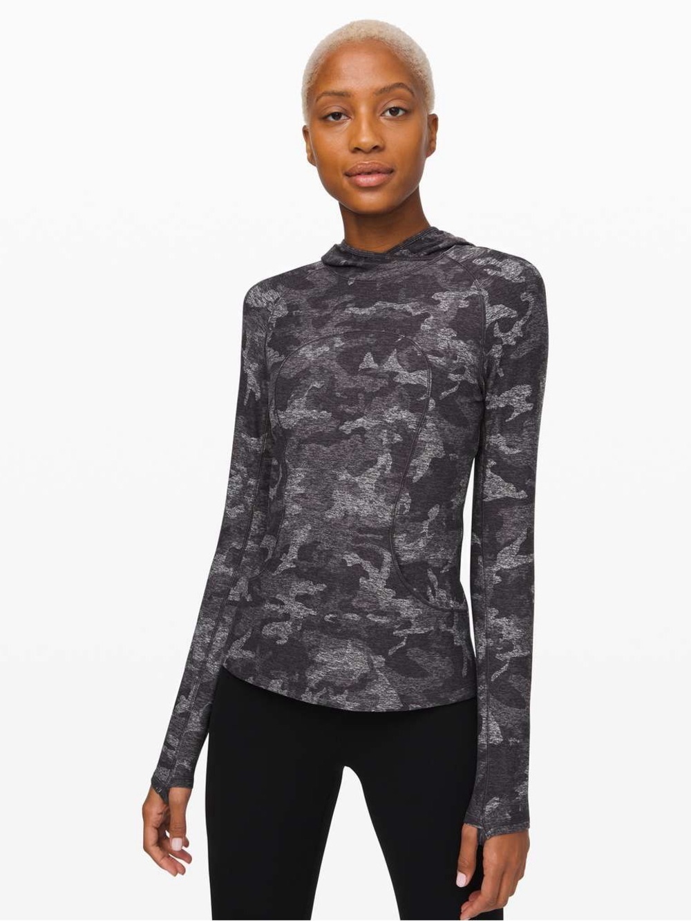 Lululemon On Repeat Rulu Hoodie Incognito Camo Black Size 12